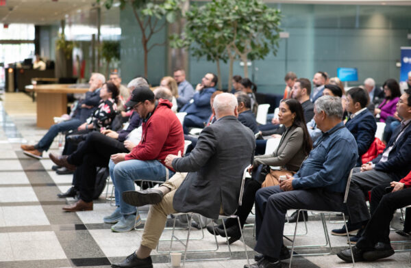 Business and technology leaders attending a TechConnex insight session focused on leadership and industry trends